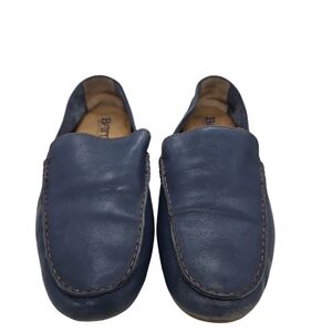 BORN Navy Blue Leather Slip-On Loafers